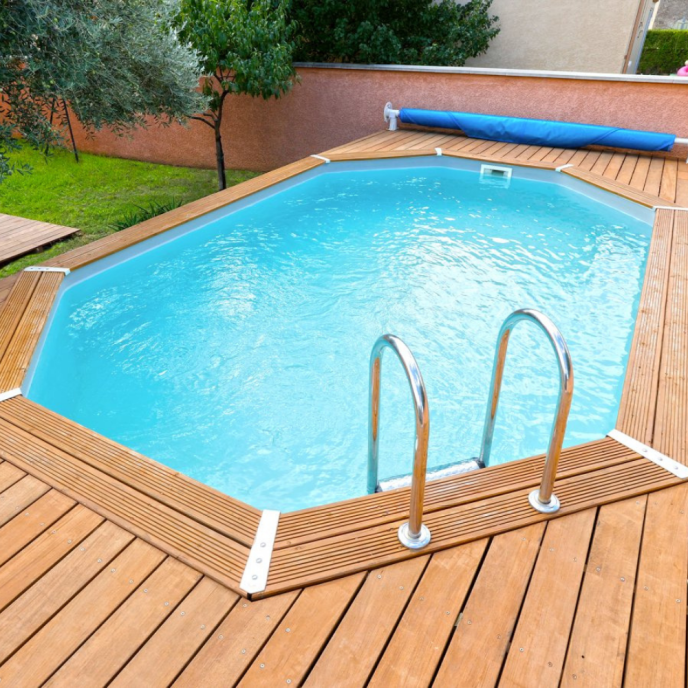 Piscine Ubbink bois Azura - 355 x 490 x H 130 cm (Filtre à sable)