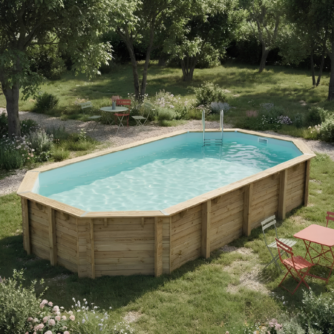 Piscine Ubbink bois Azura - 400 x 750 x H 130 cm (Filtre à sable)