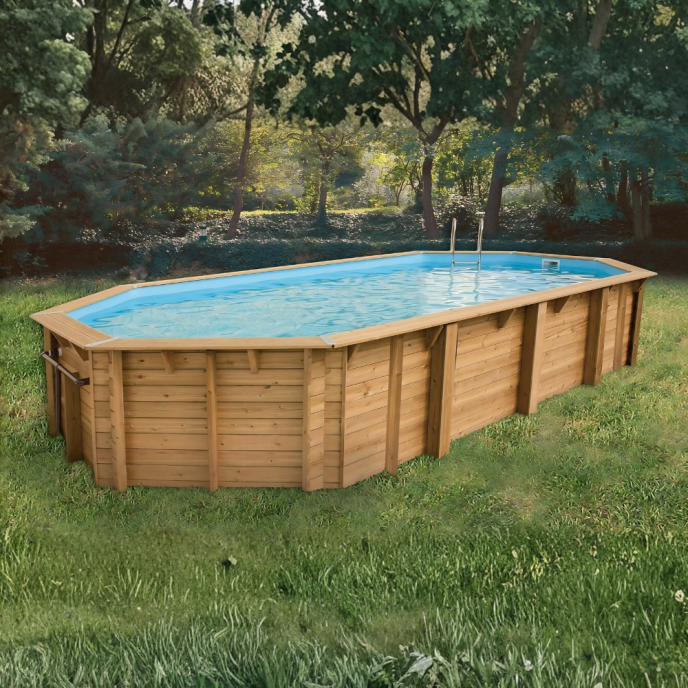 Piscine Ubbink bois Azura - 400 x 750 x H 130 cm (Filtre à sable)