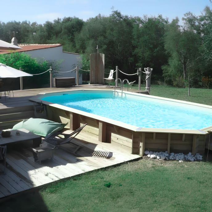 Piscine Ubbink bois Azura - 470 x 820 x H 130 cm (Filtre à sable)