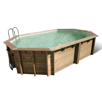 Piscine Ubbink bois Azura - 610 x 400 x H 120 cm (Filtre à sable)
