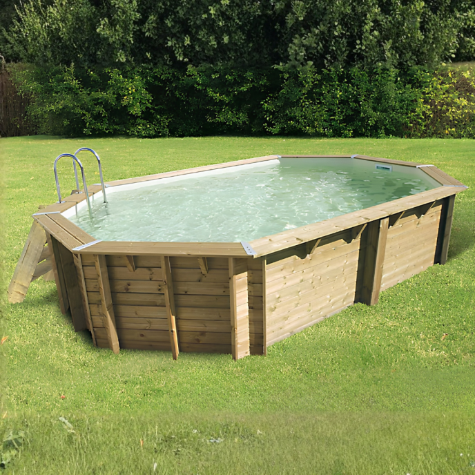 Piscine Ubbink bois Azura - 610 x 400 x H 120 cm (Filtre à sable)