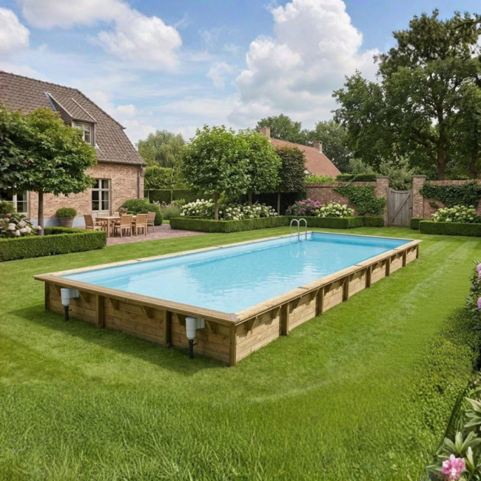 Piscine Ubbink bois Linéa - 1100 x 500 x H 140 cm (Filtre à sable)