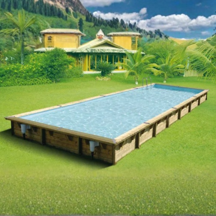Piscine Ubbink bois Linéa - 1100 x 500 x H 140 cm (Filtre à sable)