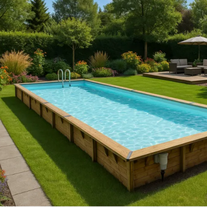 Piscine Ubbink bois Linéa - 1100 x 500 x H 140 cm (Filtre à sable)