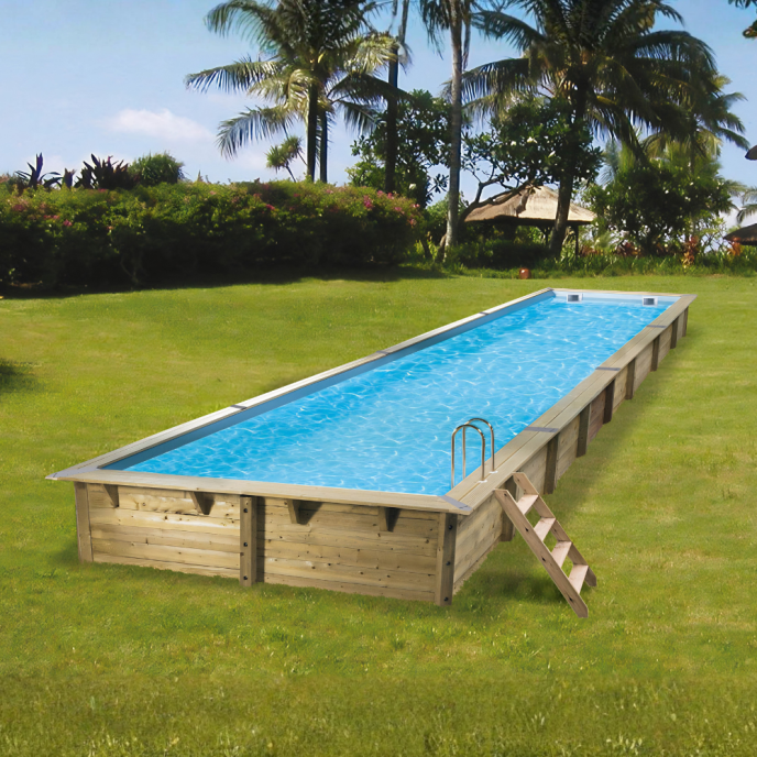 Piscine Ubbink bois Linéa - 1550 x 350 x H 155 cm (Filtre à sable)
