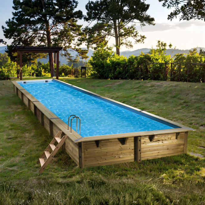 Piscine Ubbink bois Linéa - 1550 x 350 x H 155 cm (Filtre à sable)