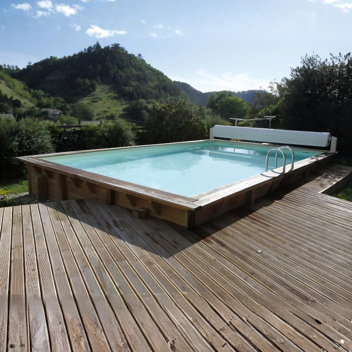 Piscine Ubbink bois Linéa - 650 x 350 x H 140 cm (Filtre à sable)