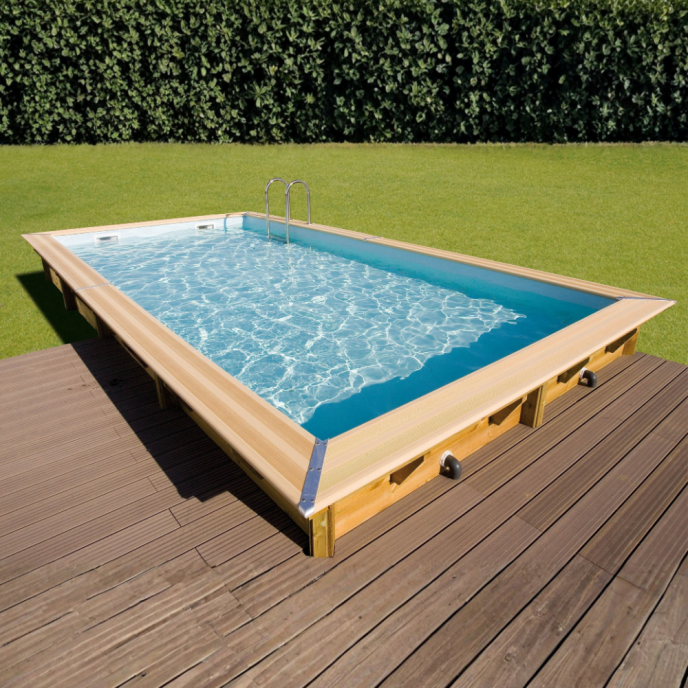 Piscine Ubbink bois Linéa - 650 x 350 x H 140 cm (Filtre à sable)