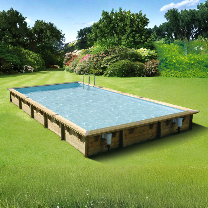 Piscine Ubbink bois Linéa - 800 x 500 x H 140 cm (Filtre à sable)