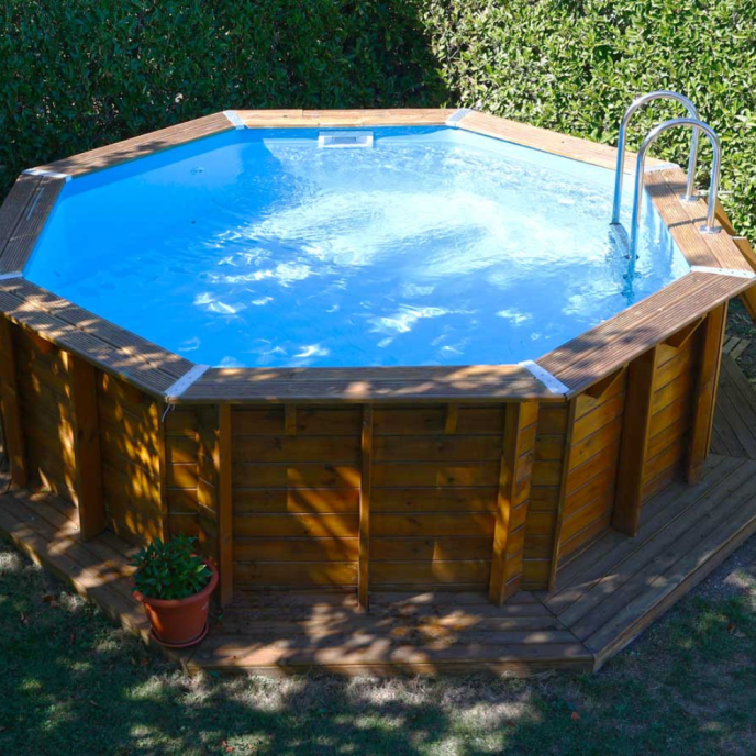 Piscine Ubbink bois Sunwater - Ø 410 x H 120 cm (Filtre à sable)