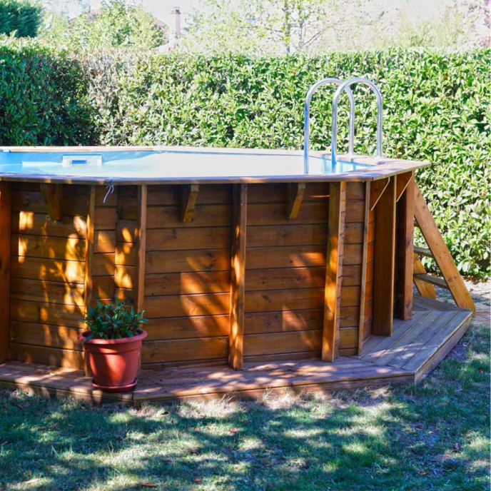 Piscine Ubbink bois Sunwater - Ø 410 x H 120 cm (Filtre à sable)