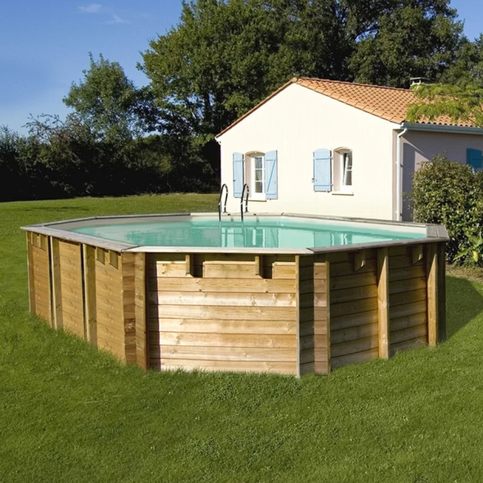 Piscine Gre bois Vermela - 672 x 472 x H 146 cm (Filtre à sable)