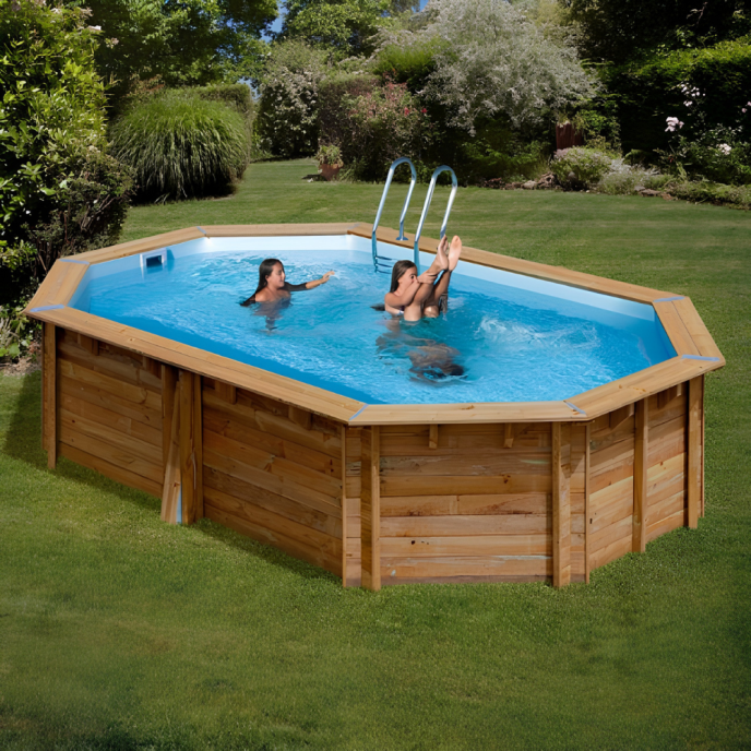 Piscine Gre bois Grenade 2 - 436 x 336 x H 117 cm (Filtre à sable)