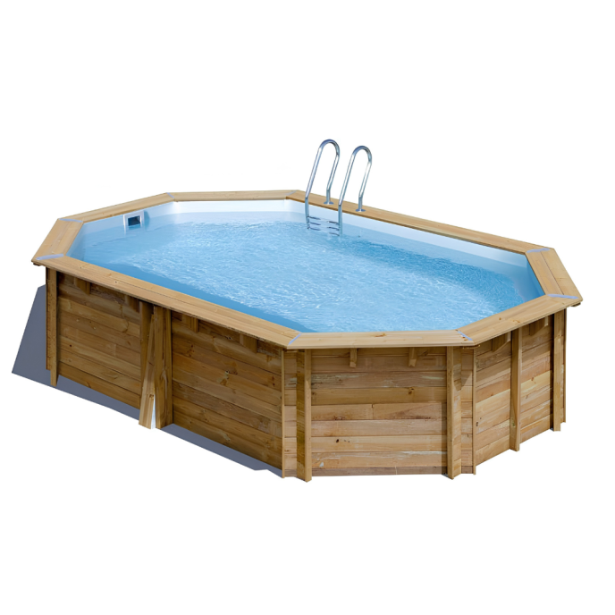 Piscine Gre bois Cannelle  - 551 x 351 x H 119 cm (Filtre à sable)
