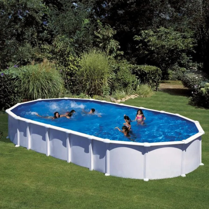 Piscine Gre acier ovale Haiti - 920 x 505 x H 132 cm (Filtre à sable)