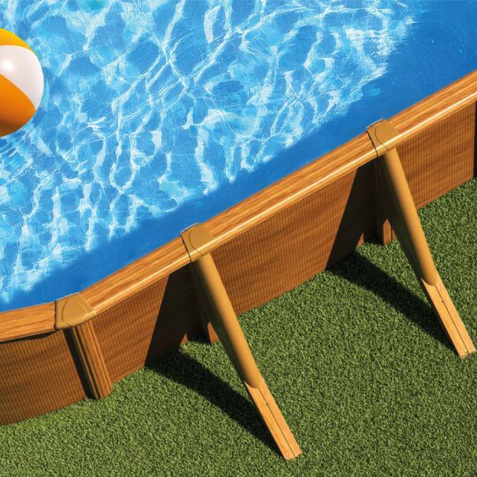 Piscine Gre acier ovale Mauritius 744 x 399 x H 132 cm (Filtre à sable)