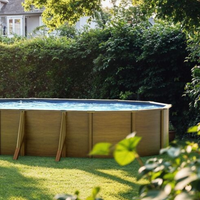 Piscine Gre acier ovale Mauritius 744 x 399 x H 132 cm (Filtre à sable)