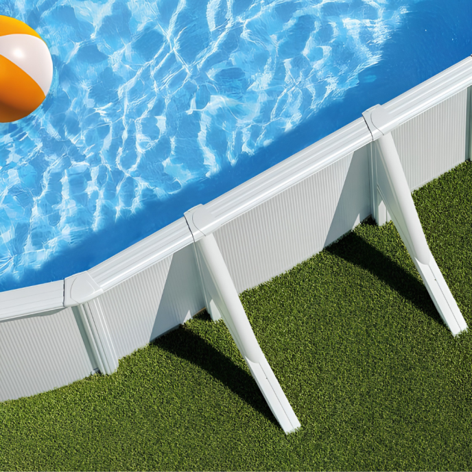 Piscine Gre acier ovale Atlantis - 744 x 575 x H 132 cm (Filtre à sable)