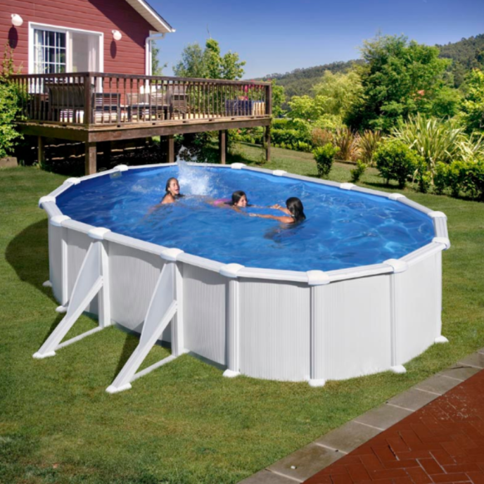 Piscine Gre acier ovale Atlantis 634 x 399 x H 132 cm (Filtre à sable)