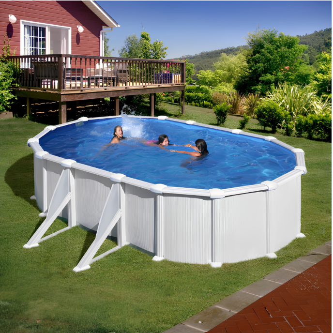 Piscine Gre acier ovale Atlantis - 527 x 327 x H 132 cm (Filtre à sable)