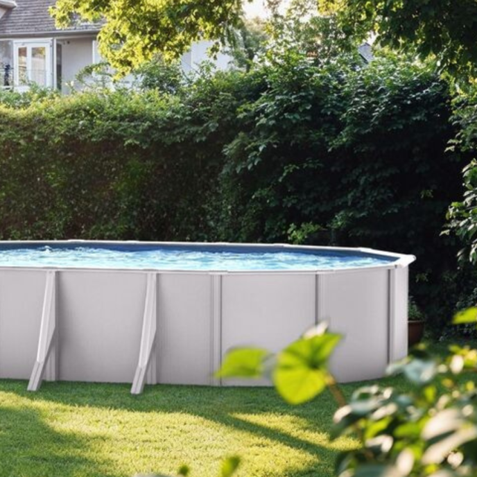 Piscine Gre acier ovale Atlantis - 527 x 327 x H 132 cm (Filtre à sable)