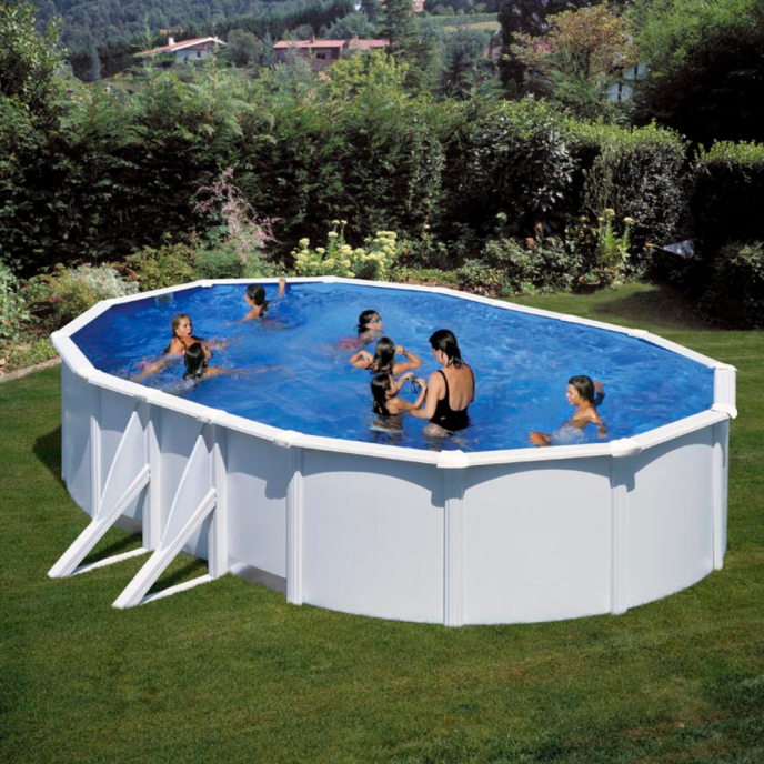 Piscine Gre acier ovale Bora Bora - 527 x 327 x H 122 cm (Filtre à cartouche)