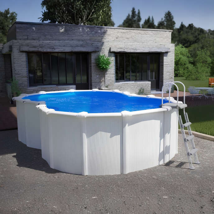 Piscine Gre acier en huit Varadero - 520 x 350 x H 122 cm (Filtre à sable)