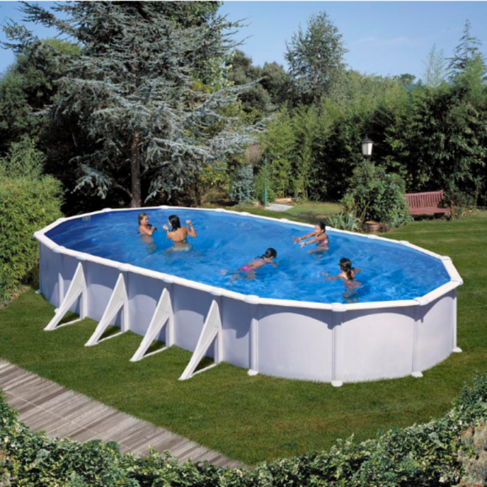 Piscine Gre acier ovale Atlantis - 1020 x 575 x H 132 cm (Filtre à sable)