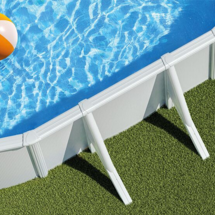 Piscine Gre acier ovale Atlantis - 1020 x 575 x H 132 cm (Filtre à sable)