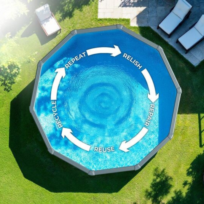 Piscine Gre acier ronde Mauritius - Ø 570 x H 132 cm (Filtre à sable)