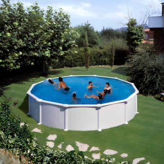 Piscine Gre acier ronde Atlantis - Ø 570 x H 132 cm (Filtre à sable)