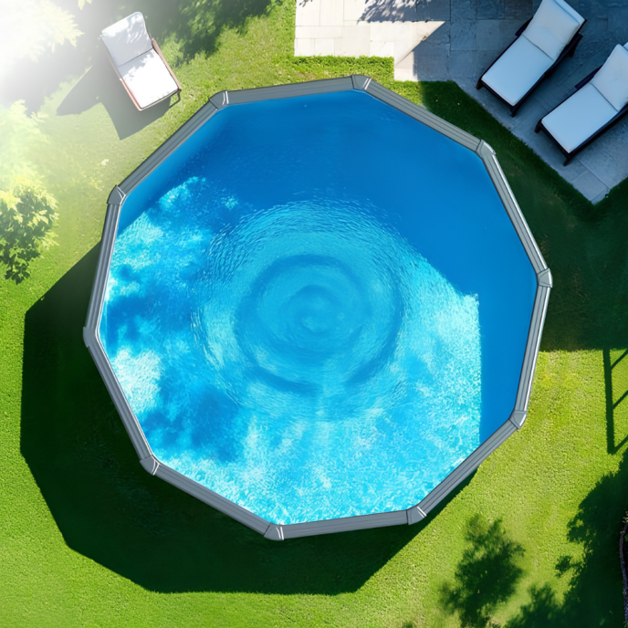 Piscine Gre acier ronde Atlantis - Ø 570 x H 132 cm (Filtre à sable)