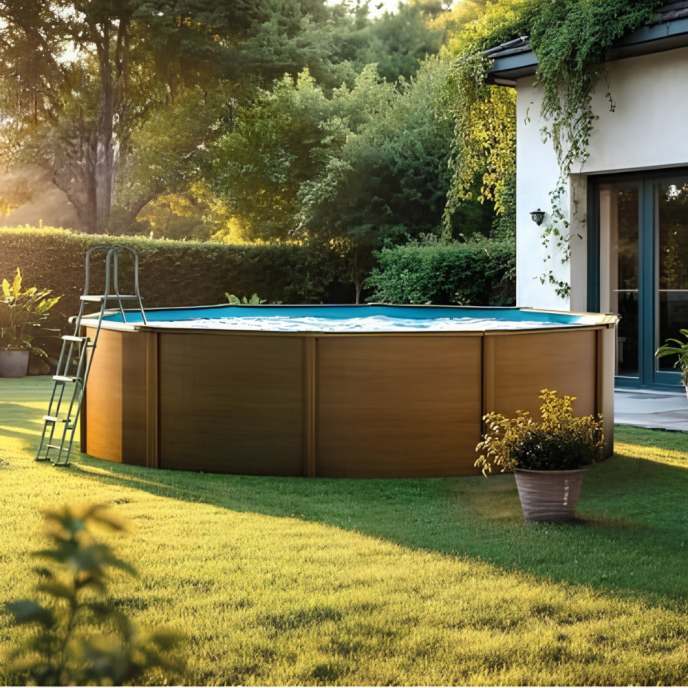 Piscine Gre acier ronde Sicilia Ø 370 x H 122 cm (Filtre à cartouche)