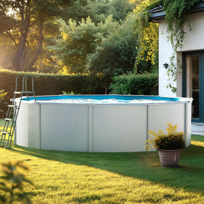 Piscine Gre acier ronde Bora Bora Ø 370 x H 122 cm  (Filtre à cartouche)