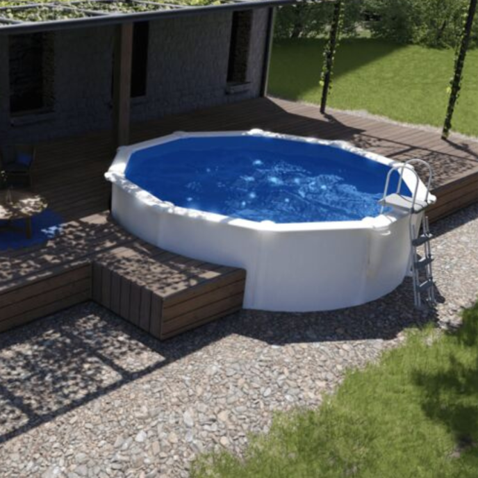 Piscine Gre acier ronde Bora Bora Ø 370 x H 122 cm  (Filtre à cartouche)