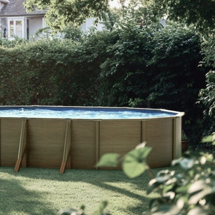 Piscine Gre acier ovale Pacific - 744 x 399 x H 122 cm (Filtre à sable)