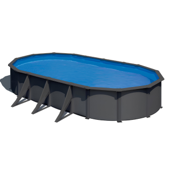 Piscine Gre acier ovale Luko - 744 x 575 x H 122 cm (Filtre à sable)