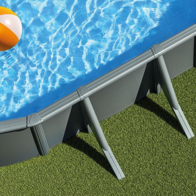 Piscine Gre acier ovale Luko - 744 x 575 x H 122 cm (Filtre à sable)