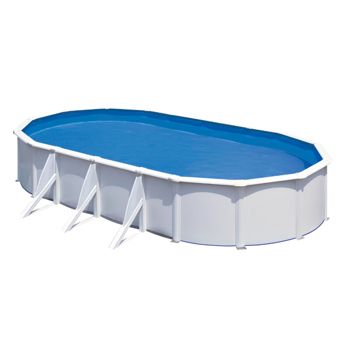 Piscine Gre acier ovale Fidji - 744 x 399 x H 122 cm (Filtre à sable)