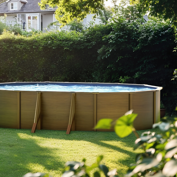 Piscine Gre acier ovale Pacific - 634 x 399 x H 122 cm (Filtre à sable)