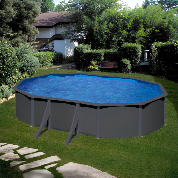 Piscine Gre acier ovale Louko 527 x 327 x H 122 cm (Filtre à sable)