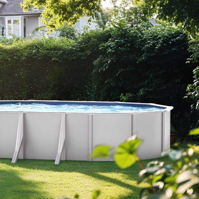 Piscine Gre acier ovale Fidji - 527 x 327 x H 122 cm (Filtre à sable)
