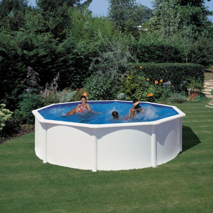 Piscine Gre acier ronde Fidji - Ø 480 x H 122 cm (Filtre à sable)