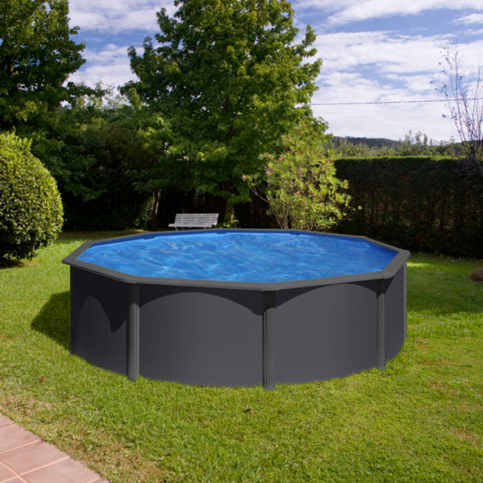 Piscine Gre acier ronde Louko - Ø 370 x H 122 cm (Filtre à sable)