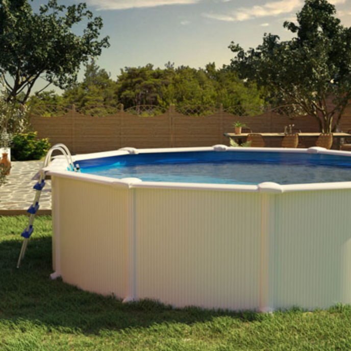 Piscine Gre acier ronde Fidji - Ø 370 x H 122 cm (Filtre à sable)