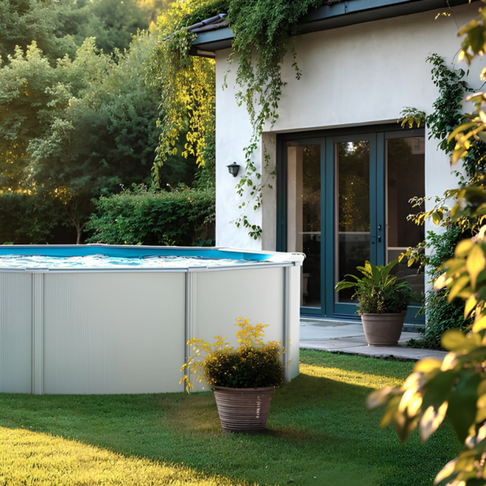 Piscine Gre acier ronde Fidji - Ø 260 x 122 cm (Filtre à sable)