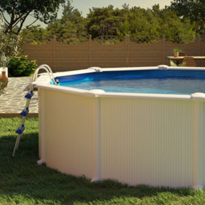 Piscine Gre acier ronde Fidji - Ø 260 x 122 cm (Filtre à sable)