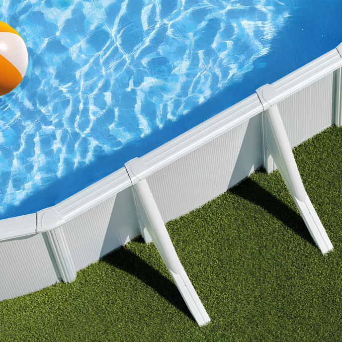 Piscine Gre acier ovale Atlantis - 920 x 505 x H 132 cm (Filtre à sable)