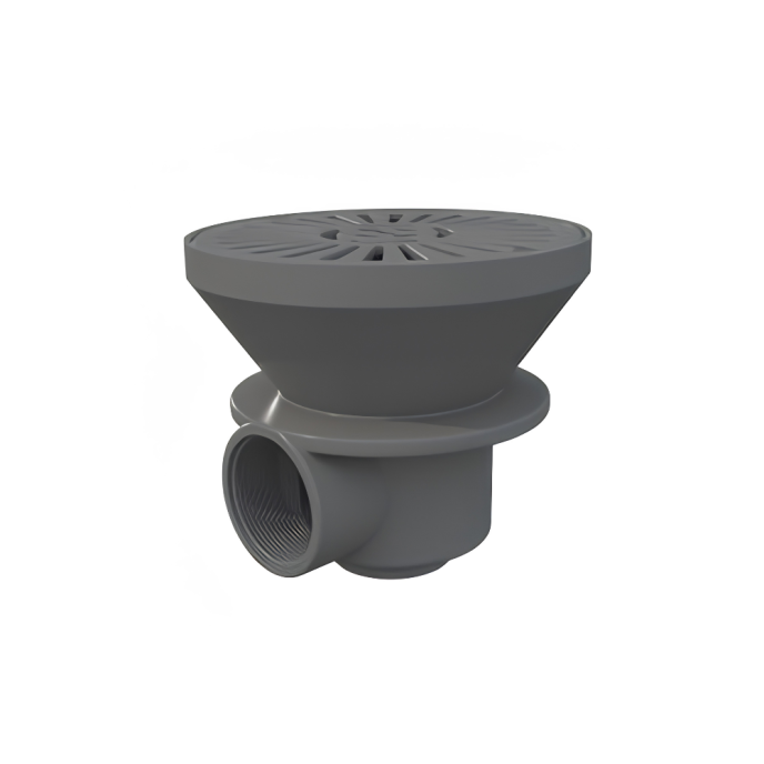 Bonde de fond 180 mm gris clair - piscine béton